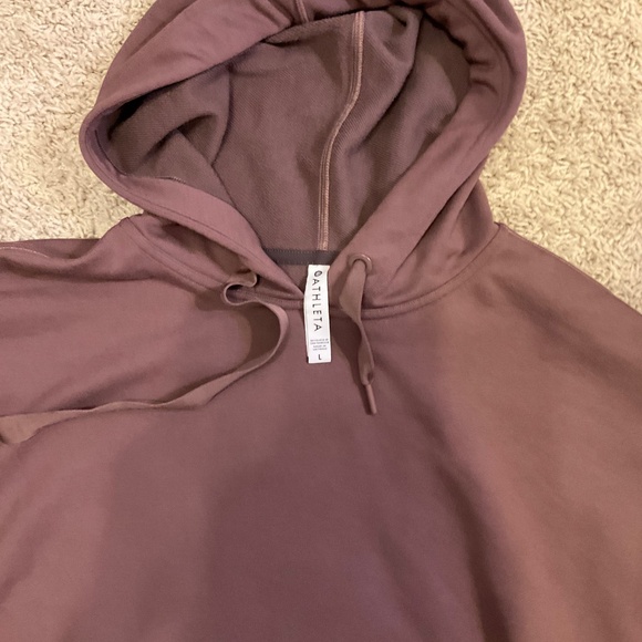 ATHLETA SOFT HOODIE, SIZE L, BURGUNDY. - Picture 3 of 9